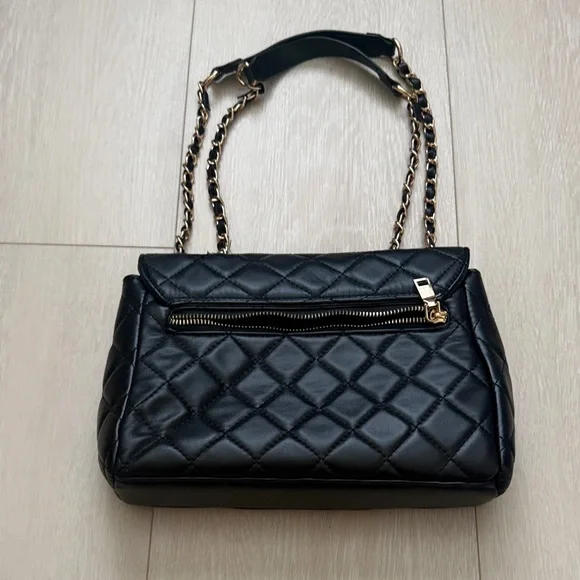 True Religion Black Quilted Shoulder Bag with Gold Accents - Picture 6 of 11